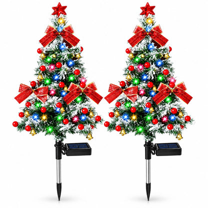Solar Christmas Tree Stake Lights – Outdoor LED Pathway & Garden Decorations