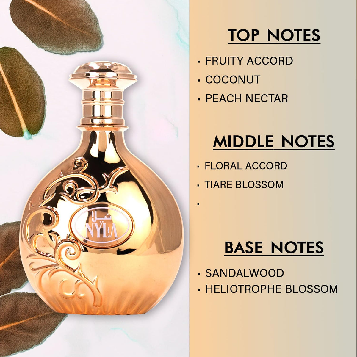 Arabiyat Prestige Nyla Eau De Parfum for Women - Coconut Caramel Scent, 2.7 fl oz.