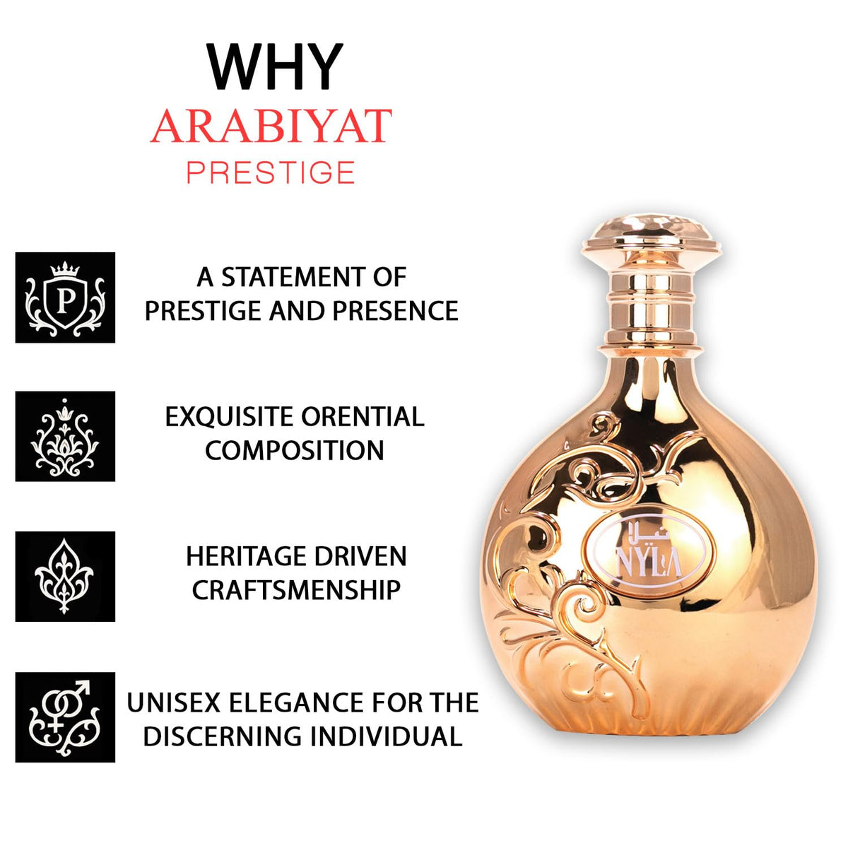 Arabiyat Prestige Nyla Eau De Parfum for Women - Coconut Caramel Scent, 2.7 fl oz.