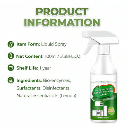 Multi-Purpose Enzyme Foam Cleaner 100ml - Effortlessly Removes Grease