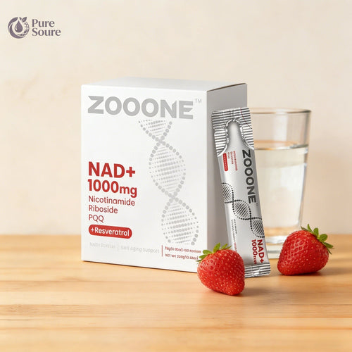 ZOOONE NR1000 NAD+ Drink Mix - Berry Flavor for Cellular Energy, Focus & Skin Aging Support - 30 Pack