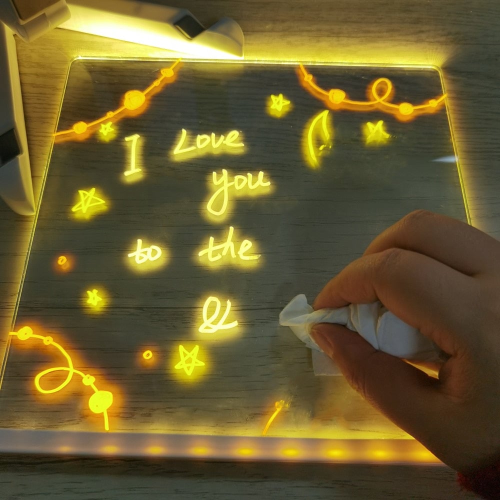 🎁LED Light Up Drawing Board for Kids – Reusable Acrylic Art Board🎅