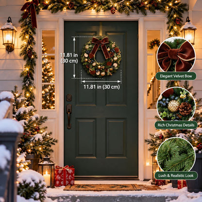 Christmas Wreaths for Front Door – Artificial Holiday Wreaths for Home & Wall Decorations