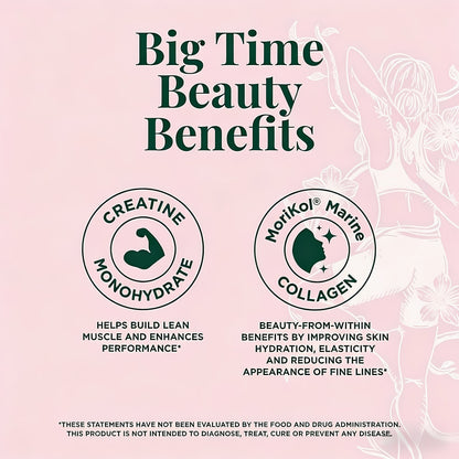Creatine & Collagen Stick Packs,5g Creatine Monohydrate + 1g MoriKol Collagen -Supports Strength, Recovery & Skin Health ,20 Servings