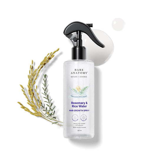 Rosemary Water Spray for Hair Growth & Hair Thickness with Rice Water |100% Natural Extract | Soft & Smooth Hair| Controls Hairfall| Non-Greasy & Fast Absorbing | 200ml