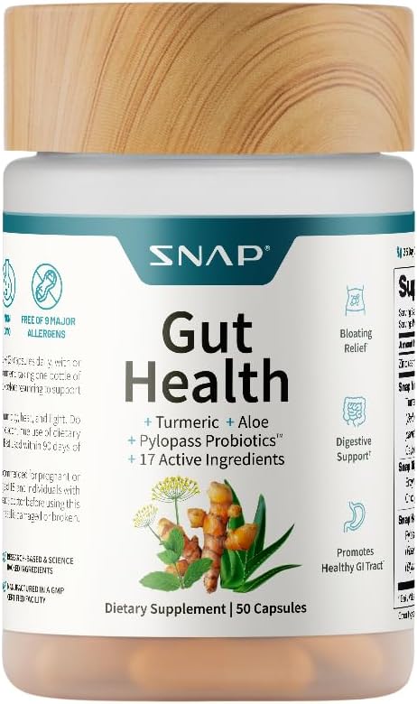 Supplements Gut Health Lipase Supplement, Probiotic, 60 Vegan Capsules | Digestive Enzymes & Gut Health Support