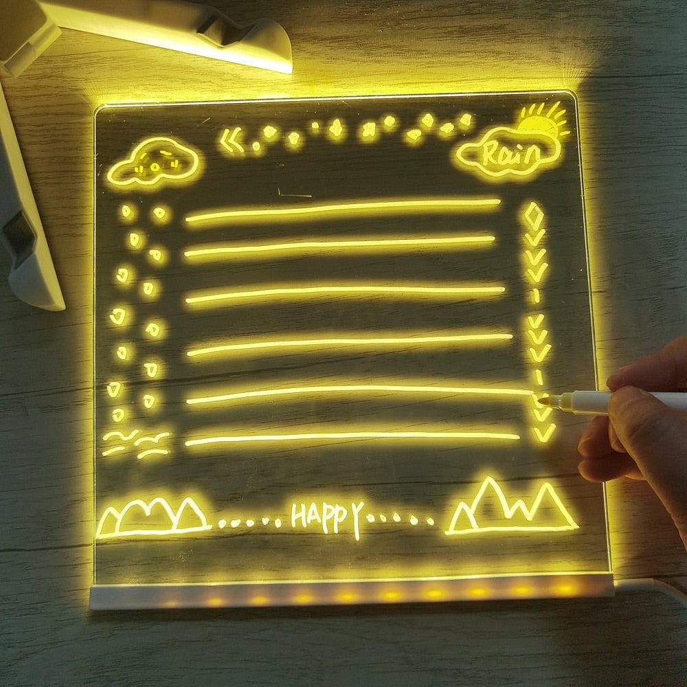🎁LED Light Up Drawing Board for Kids – Reusable Acrylic Art Board🎅