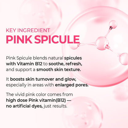 Cyano Pink Spicule Serum with Vitamin B12, Liquid Microneedle Facial Treatment for Enlarged Pores, Niacinamide for Texture Refining & Renewal, 1.01 fl.oz
