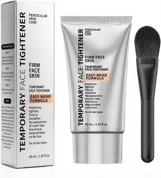 Instant  Face Tightener Cream, Temporary Firming Tightening Serum Advanced Formula Effect for Under Eye Bags & Fine Lines. Puffiness & Wrinkles, Includes Applicator Brush.1.35 fl oz /40ml