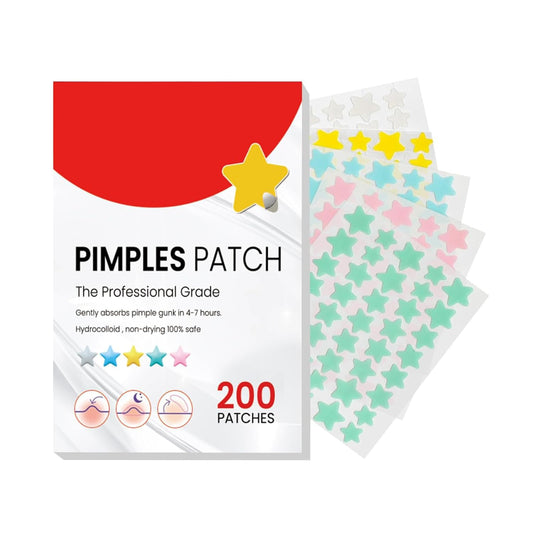 Pimple Patches for Face, Hydrocolloid Acne Patches, Cute Star Stickers  for Covering Zits and Blemishes (200 Count)