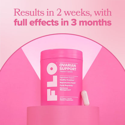 O Positiv FLO Ovarian Health Support - Hormone Balance for Women, Supplement with DIM, Myo & D-Chiro Inositol, Folic Acid - Supports Healthy Ovulation, Cycle Regularity - 30 Servings