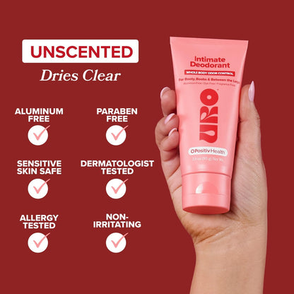 2PCS URO Intimate Deodorant – Aluminum Free, Odor & Chafing Control – 3 Oz