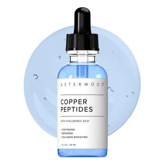 Copper Peptides Serum for Face,| Topical GHK-Cu with HA, Anti-Aging, Hydrating & Collagen Boosting, Cruelty-Free, 1 Fl Oz
