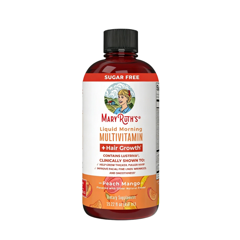 Liquid Morning Multivitamin + Hair Growth - Peach Mango