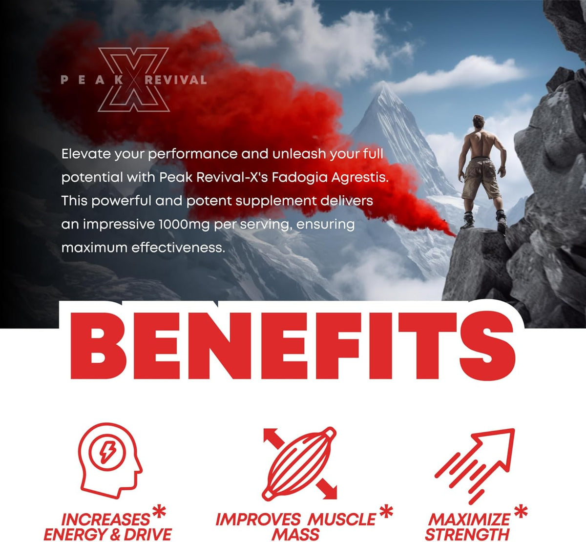 1000mg Per Serving Supplement - Potent Extract to Increase Energy, Athletic Performance & Muscle Mass - Supplements, Made in The USA (60 Capsules)