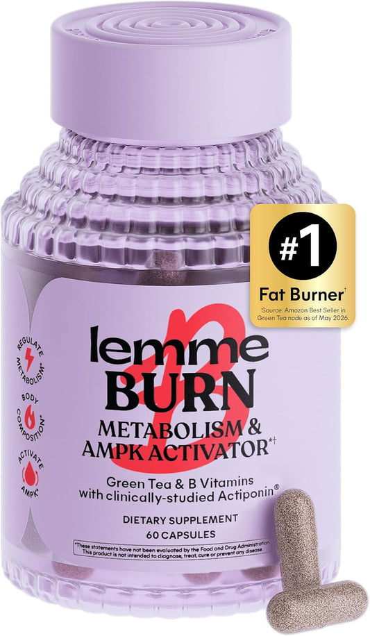 Burn Belly Fat Capsules for Metabolism Support, 30-Day Supply | AMPK Activator for Men & Women, Clinically Studied Actiponin Gynostemma, Green Tea Extract, Vitamins B6 & B12 Gluten Free