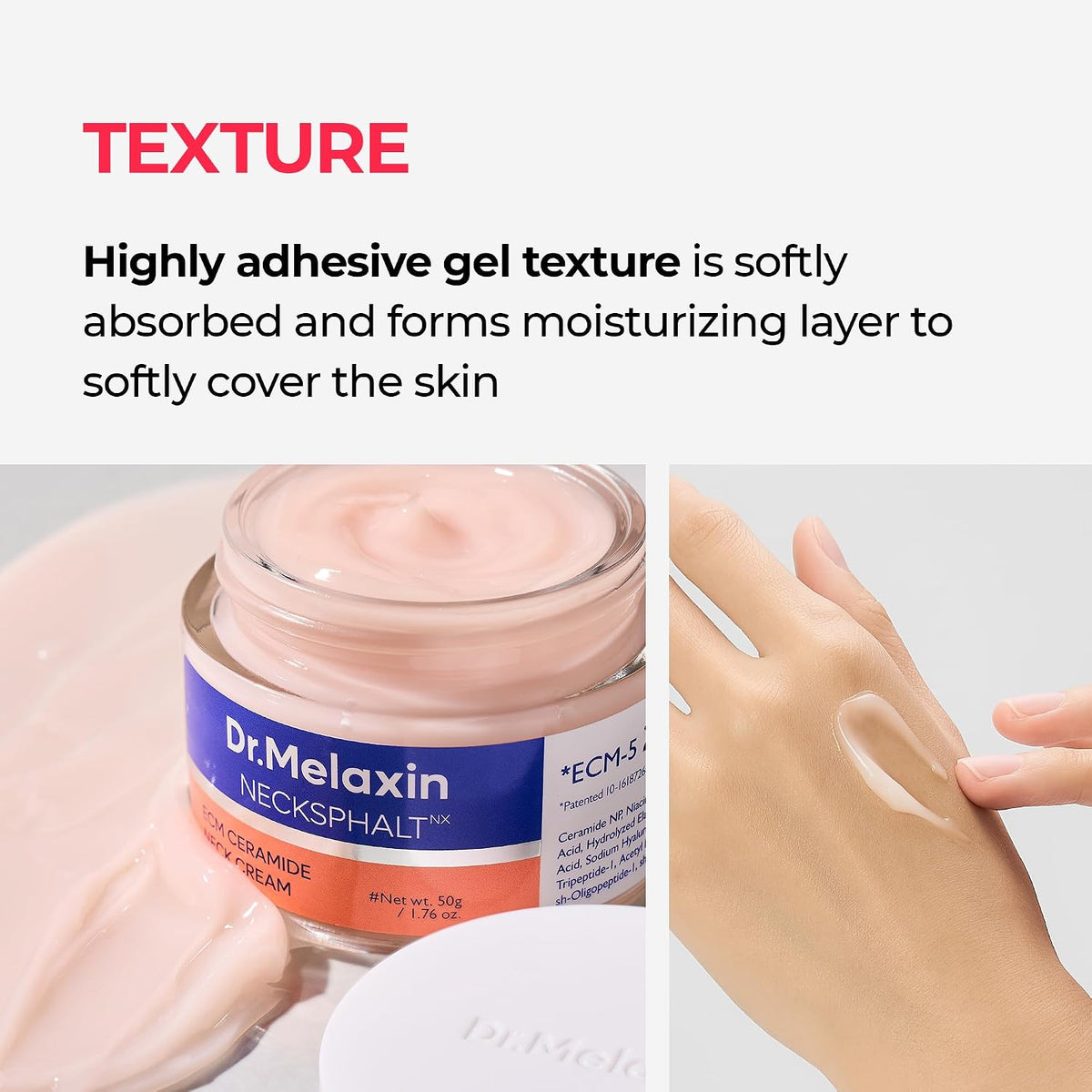 Firming Cream with ECM-5 20,000ppm, Firming & Lifting Neck Cream for Wrinkles & Sagging Skin, Ceramide & Collagen for Elasticity & Radiant Glow, 1.76 fl.oz
