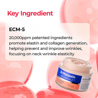 Firming Cream with ECM-5 20,000ppm, Firming & Lifting Neck Cream for Wrinkles & Sagging Skin, Ceramide & Collagen for Elasticity & Radiant Glow, 1.76 fl.oz