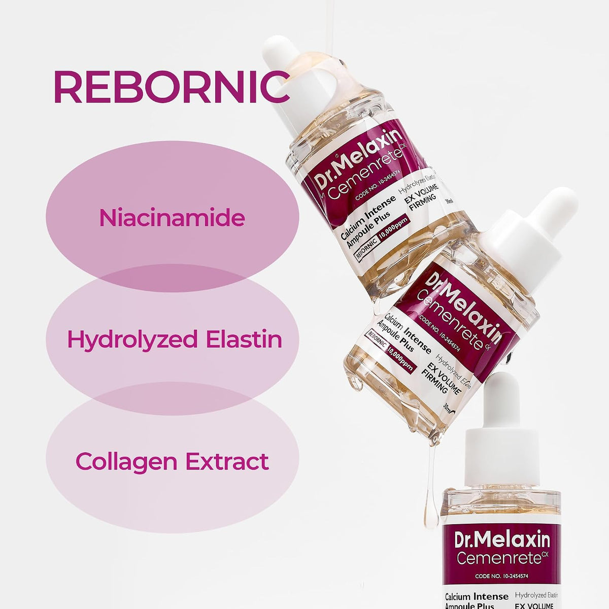 Calcium Ampoule Plus with Adenosine and Niacinamide for Sagging Under Eye Skin, Dark Circles, Fine Lines &Eye Bags 1.01fl.oz.