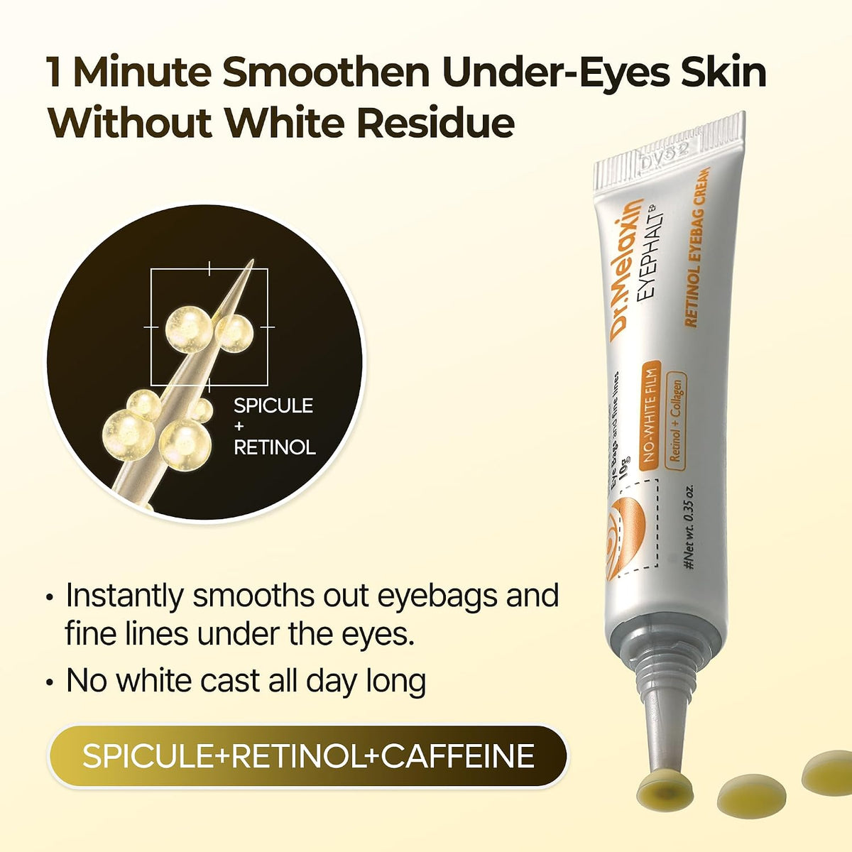 Retinol Eyebag Cream for Puffiness, Dark Circles & Fine Lines, Wrinkle, EGF Anti-Aging Under Eye Moisturizer with Niacinamide&Ceramide korean skin care