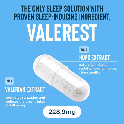 Sleep Aid for Adults, 5mg Melatonin, Magnesium Glycinate, 30-Day | Non-Habit Forming Dietary Supplement, Drug-Free, Stress Relief