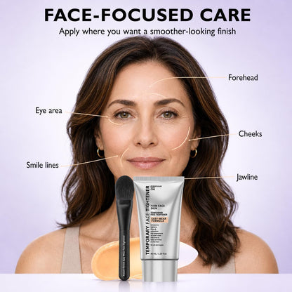 Instant  Face Tightener Cream, Temporary Firming Tightening Serum Advanced Formula Effect for Under Eye Bags & Fine Lines. Puffiness & Wrinkles, Includes Applicator Brush.1.35 fl oz /40ml