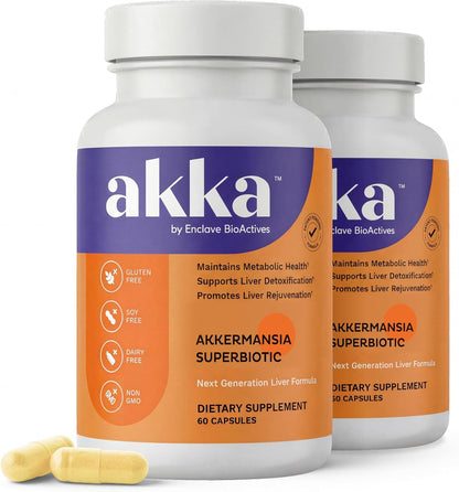 Akkermansia Probiotic, Liver & Digestive Health Support, Non-GMO, 4 Pack | Daily Wellness Support with Akkermansia Muciniphila, Gluten-Free