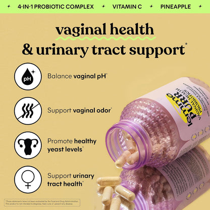 Lemme Purr Vaginal Probiotics for Women, 30-Day Supply | pH Balance, Odor & Urinary Health | Lactobacillus Blend, Clinically Tested | Pineapple & Vitamin C