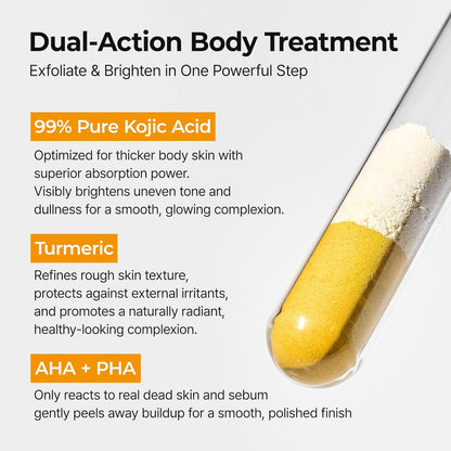 Body & Face Peel Shot Duo Glow Rice Peeling Ampoule Kojic Acid & Turmeric spray