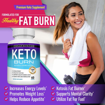 Keto Burn Pills Ketosis Weight Loss - 1200 Mg Ultra Advanced Natural Ketogenic Fat Burner Using Ketone Diet for Men Women