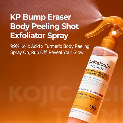 Body & Face Peel Shot Duo Glow Rice Peeling Ampoule Kojic Acid & Turmeric spray