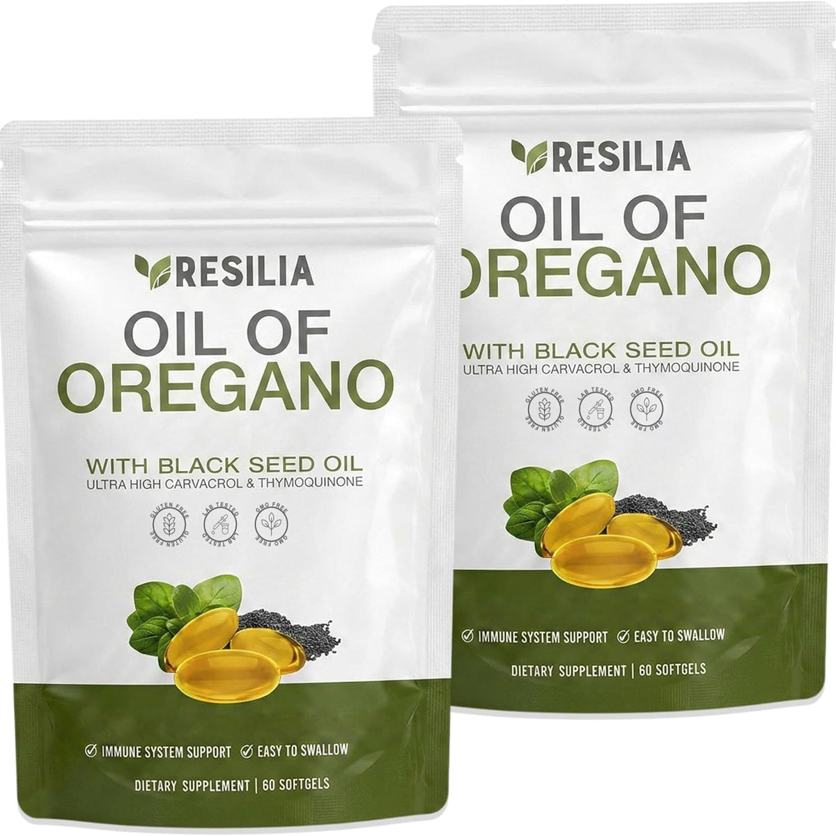 Oil Of Oregano Softgels with Black Seed Oil - 120 Softgels | Non-GMO, Gluten-Free and Soy-Free