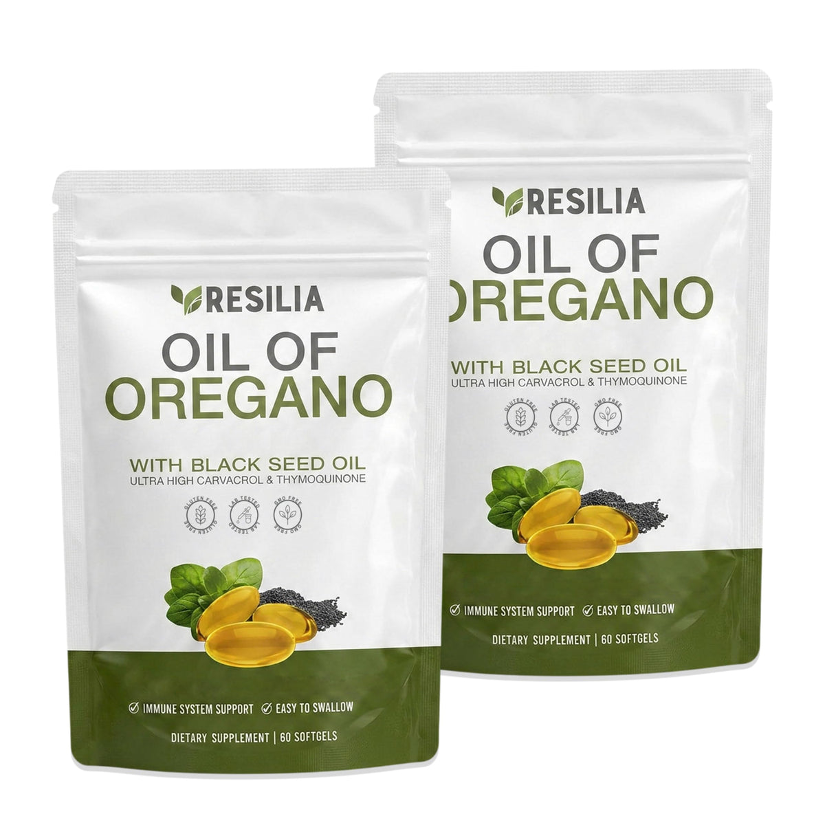 Oil Of Oregano Softgels with Black Seed Oil - 120 Softgels | Non-GMO, Gluten-Free and Soy-Free