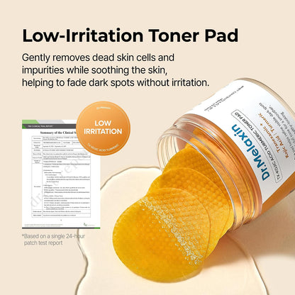 TX Kojic Acid Turmeric Toner Pads with Tranexamic Acid, Brightening Toner Pad for Pigmentation & Dark Spot Care, Gentle Keratin Care for Radiant Skin, Korean Skincare, 70 Sheets