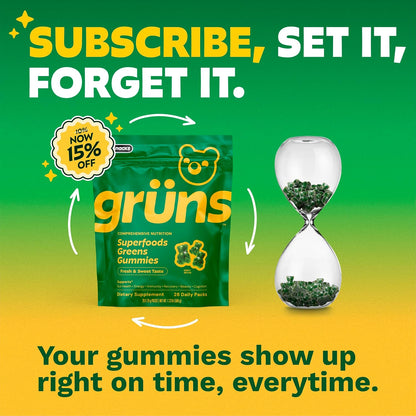 Adult Greens Gummies & Daily Multivitamin, Prebiotic Fiber, 28 ct | Adaptogens, Superfoods, 20+ Vitamins & Minerals