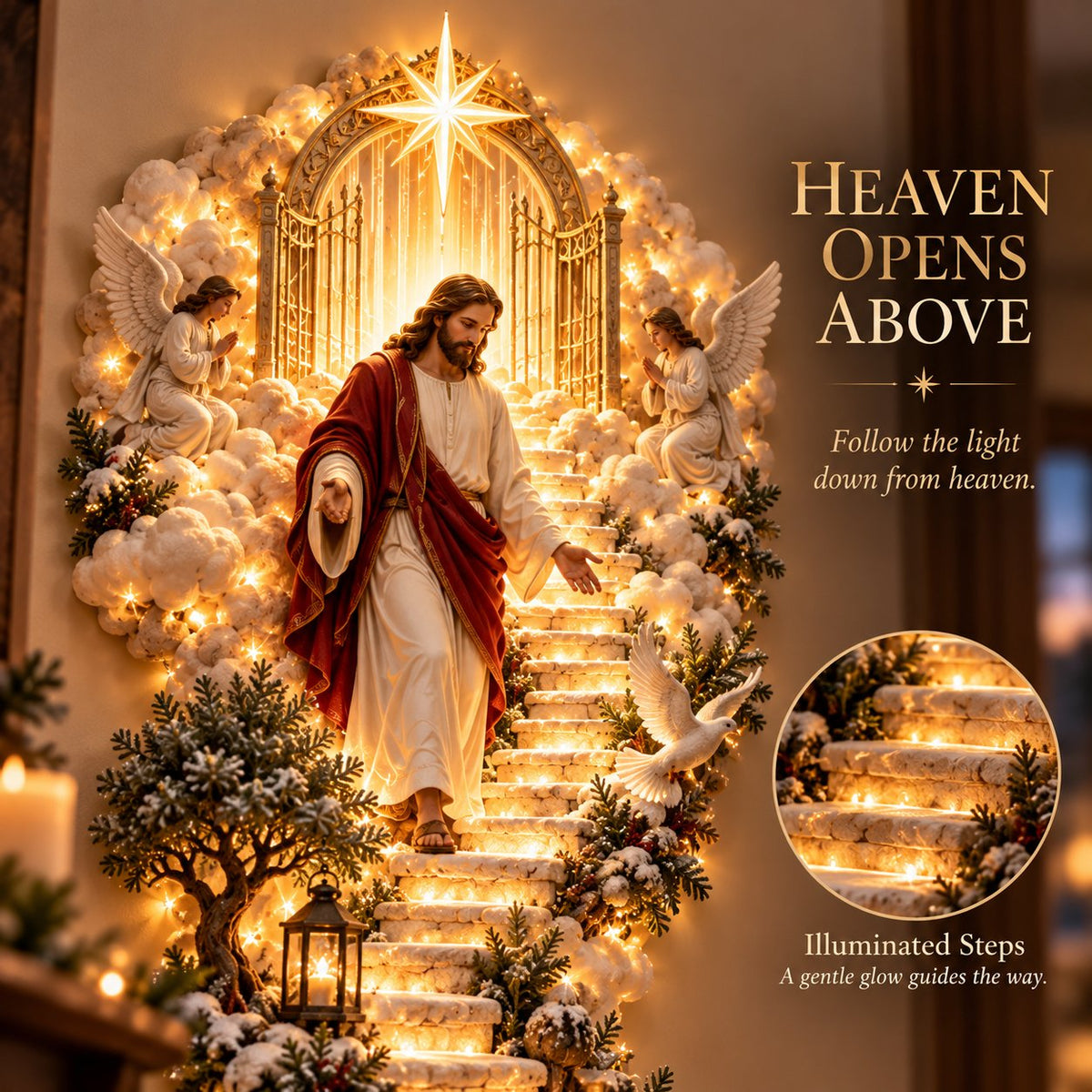 (🎁Last Day 49% OFF)✝️✨Jesus Light of Heaven Christmas Wall Hanging