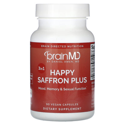 Happy Saffron Plus, 90 Vegan Capsules，Feel the Joy of a Balanced Mind &Restful Sleep
