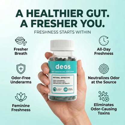 DEOS Chlorophyll Internal Deodorant Capsules – Whole Body Freshness, 30 Count