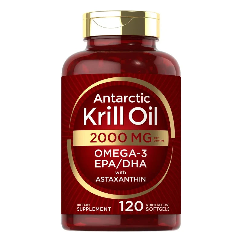 Antarctic Krill Oil 2000 mg | 120 Softgels for Men and Women | Omega-3 with Astaxanthin