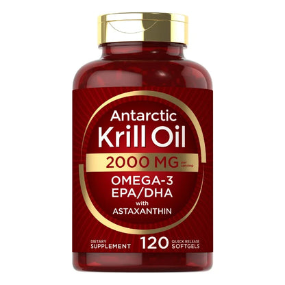 Antarctic Krill Oil 2000 mg | 120 Softgels for Men and Women | Omega-3 with Astaxanthin