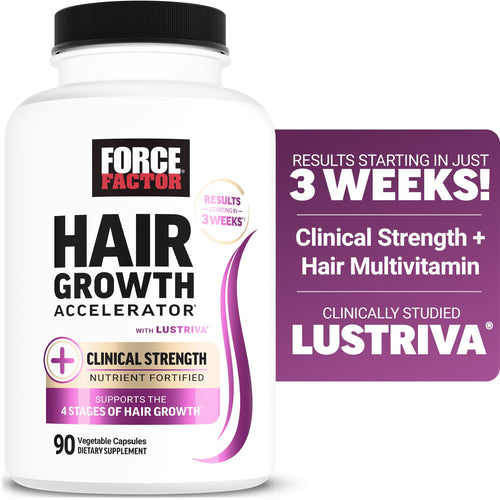 Hair Growth Accelerator, Hair Growth Vitamins for Women & Men with Clinically Studied Lustriva, Biotin & Ashwagandha, 90 Capsules