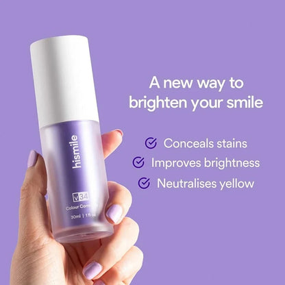 smile v34 Colour Corrector, Tooth Stain Concealer&Whitening Booster, Purple Toothpaste
