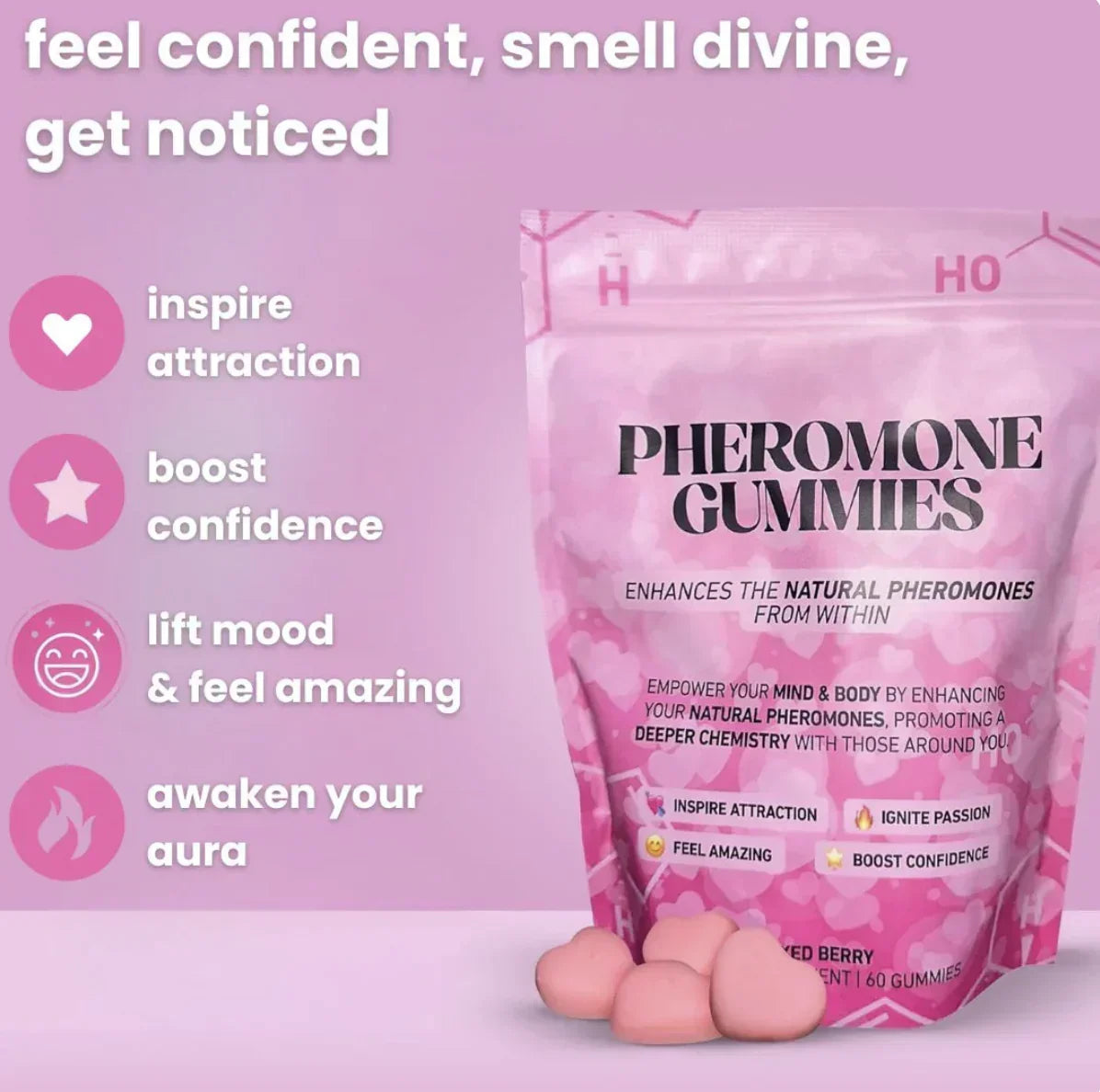 Pheromone & Mood Gummies – Harmonize with Your Body’s Chemistry to Intensify Your Natural Scent & Presence