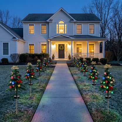 Solar Christmas Tree Stake Lights – Outdoor LED Pathway & Garden Decorations