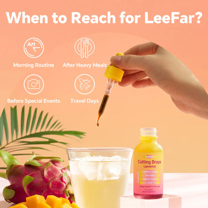Cutting Drops – Lymphatic-Focused Debloat Formula ,for Lymphatic Drainage, Bloat Relief, Digestive Comfort and Detox – Mango Dragonfruit Flavor, 30 Servings