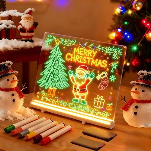 🎁LED Light Up Drawing Board for Kids – Reusable Acrylic Art Board🎅