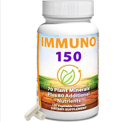 Immune Support Supplement, Packed with 70 Plant Minerals, 13 Essential Vitamins and 68 Additional Nutrients-150 Vegetable Capsules
