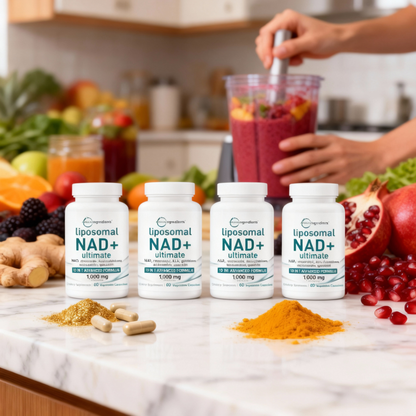 High-Potency Anti-Aging NAD+ | Liposomal 1000mg with Resveratrol for Energy, Brain & Cellular Health | 60 Veggie Capsules