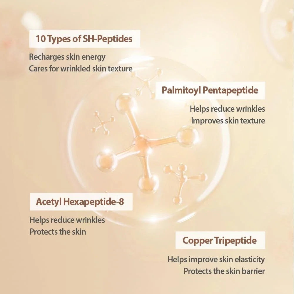 Intensive Silk Peptide Ampoule, Copper Peptides Serum for Face with Collagen & Multi Peptides, Hydrating Korean Skincare Facial Serum for Smooth-Looking Skin, 1.35 fl oz