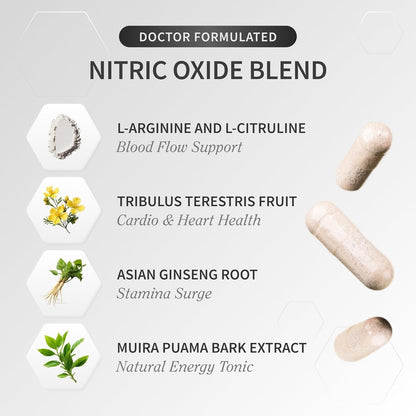 Supplements Nitric Oxide Supplement w/L-Arginine to Support Energy,60Count